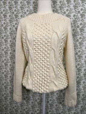 Mossimo Supply Co. Cream Chunky Cable Knit Sweater - Size L